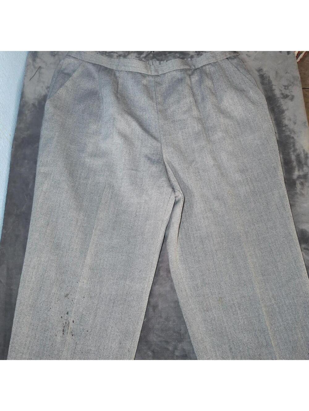Pendleton Women’s 22W Gray Herringbone 100% Virgin Wool Lined Trousers Pants
